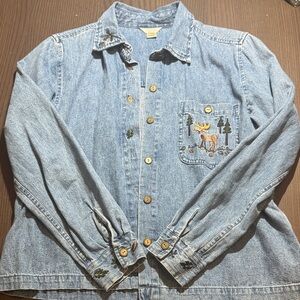 Embroidered Vintage Denim Jean Jacket